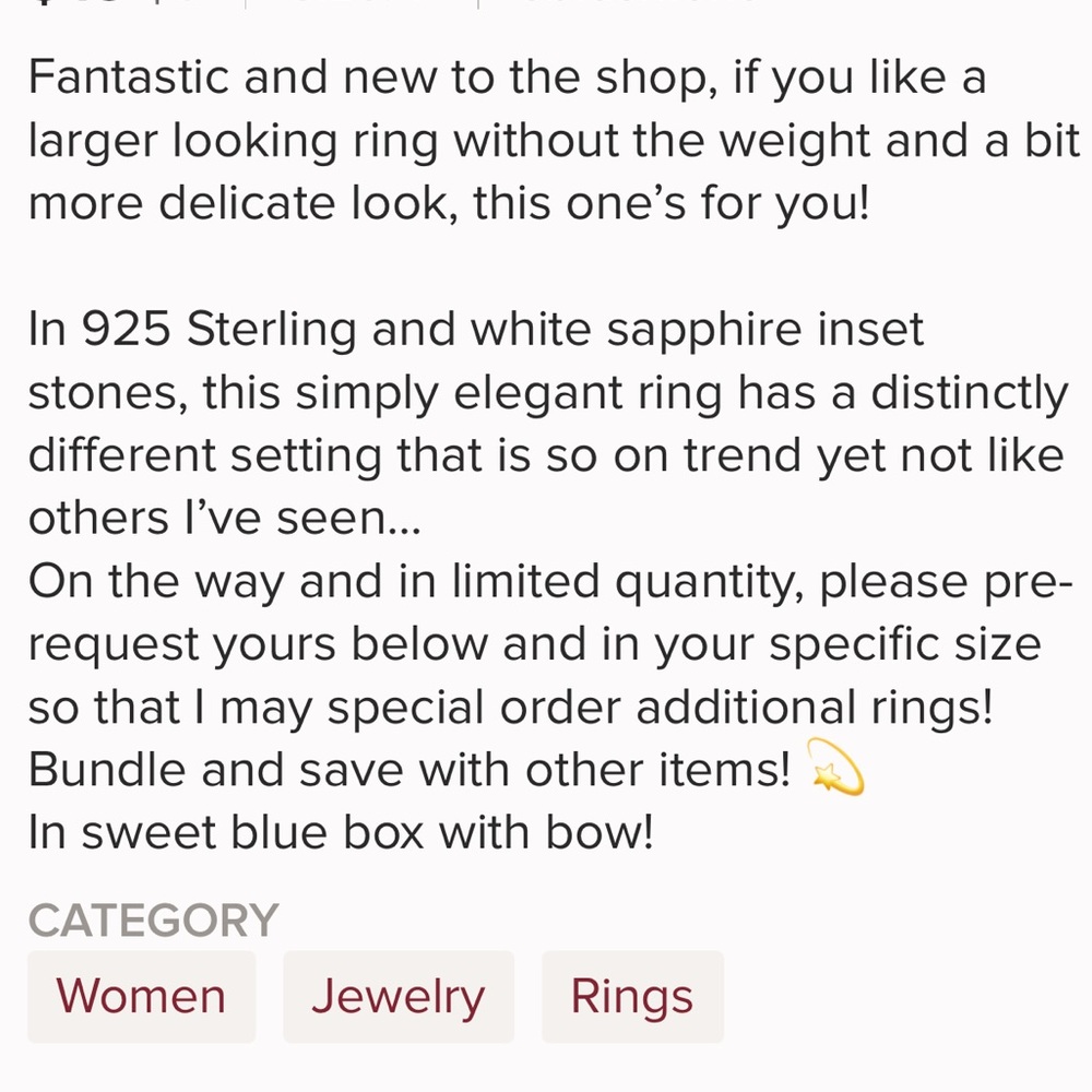 ✔️NEW 925 Plated Gold Wrap Ring 💫Sapphire&Sparkles! - Picture 6 of 6